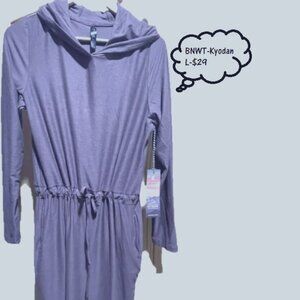 BNWT Kyodan Long Sleeve Hooded Dress Plum (L)